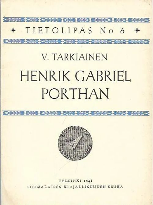 Henrik Gabriel Porthan book cover