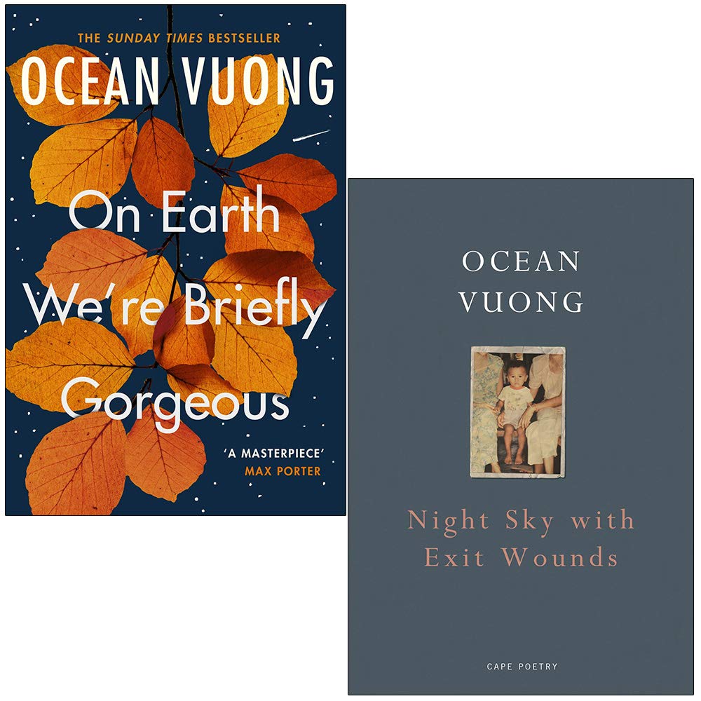 On Earth We're Briefly Gorgeous & Night Sky with Exit Wounds By Ocean Vuong 2 Books Collection Set book cover
