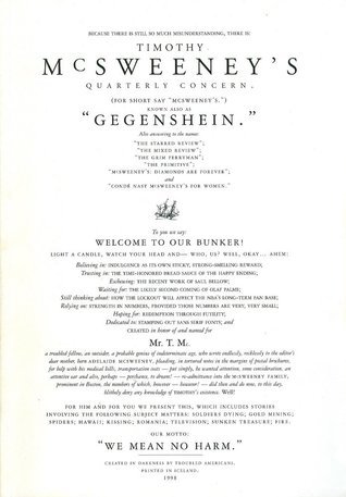 McSweeney’s Quarterly Concern book cover 1