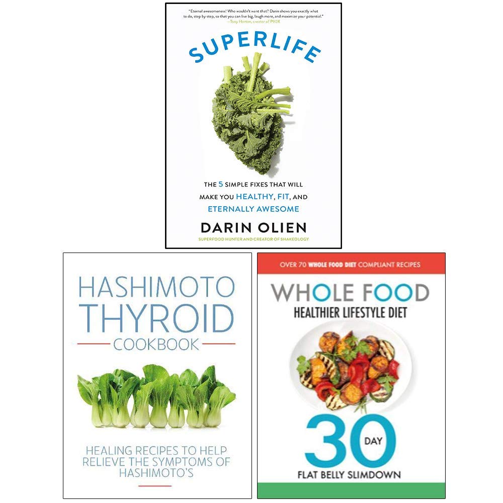 SuperLife, Hashimoto Thyroid Cookbook, The Whole Food Healthier Lifestyle Diet 3 Books Collection Set book cover