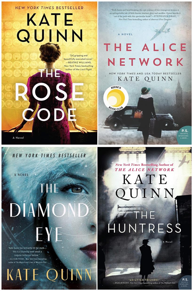 Kate Quinn Bestselling 4 Books Collection - The Rose Code, The Alice Network, The Diamond Eye, The Huntress book cover