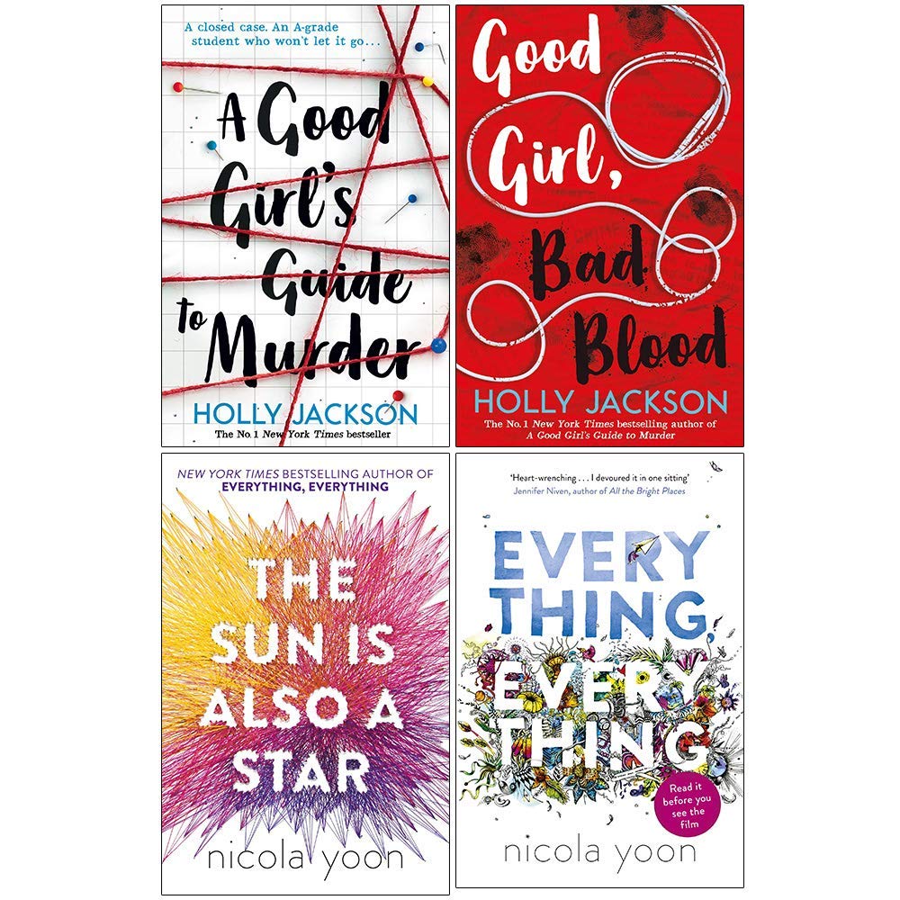 A Good Girl's Guide to Murder, Good Girl Bad Blood, The Sun is also a Star, Everything, Everything 4 Books Collection Set book cover