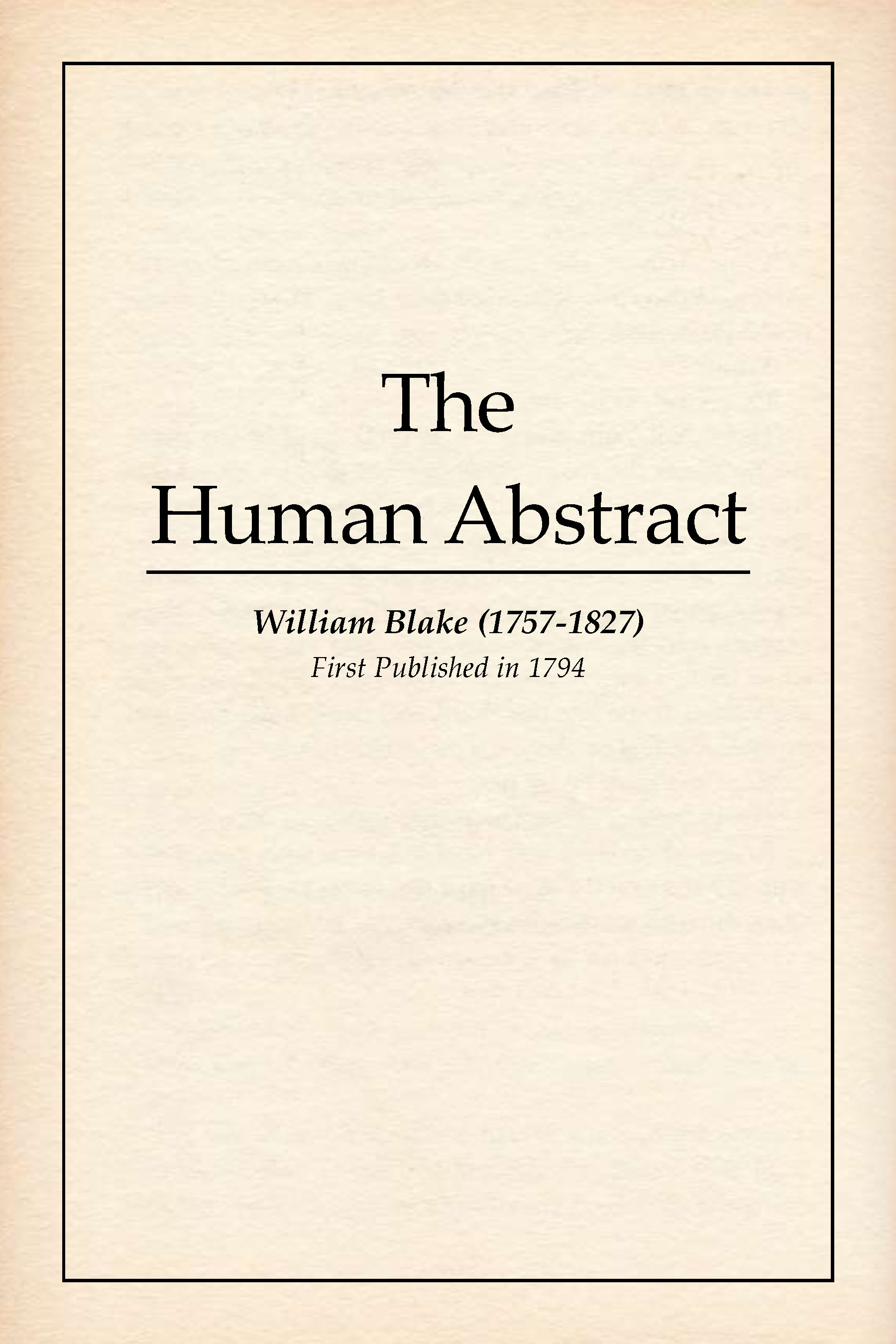 The Human Abstract book cover