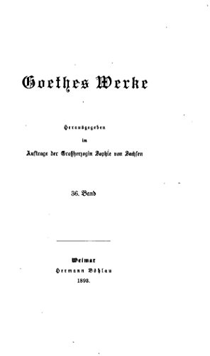 Goethes Werke book cover