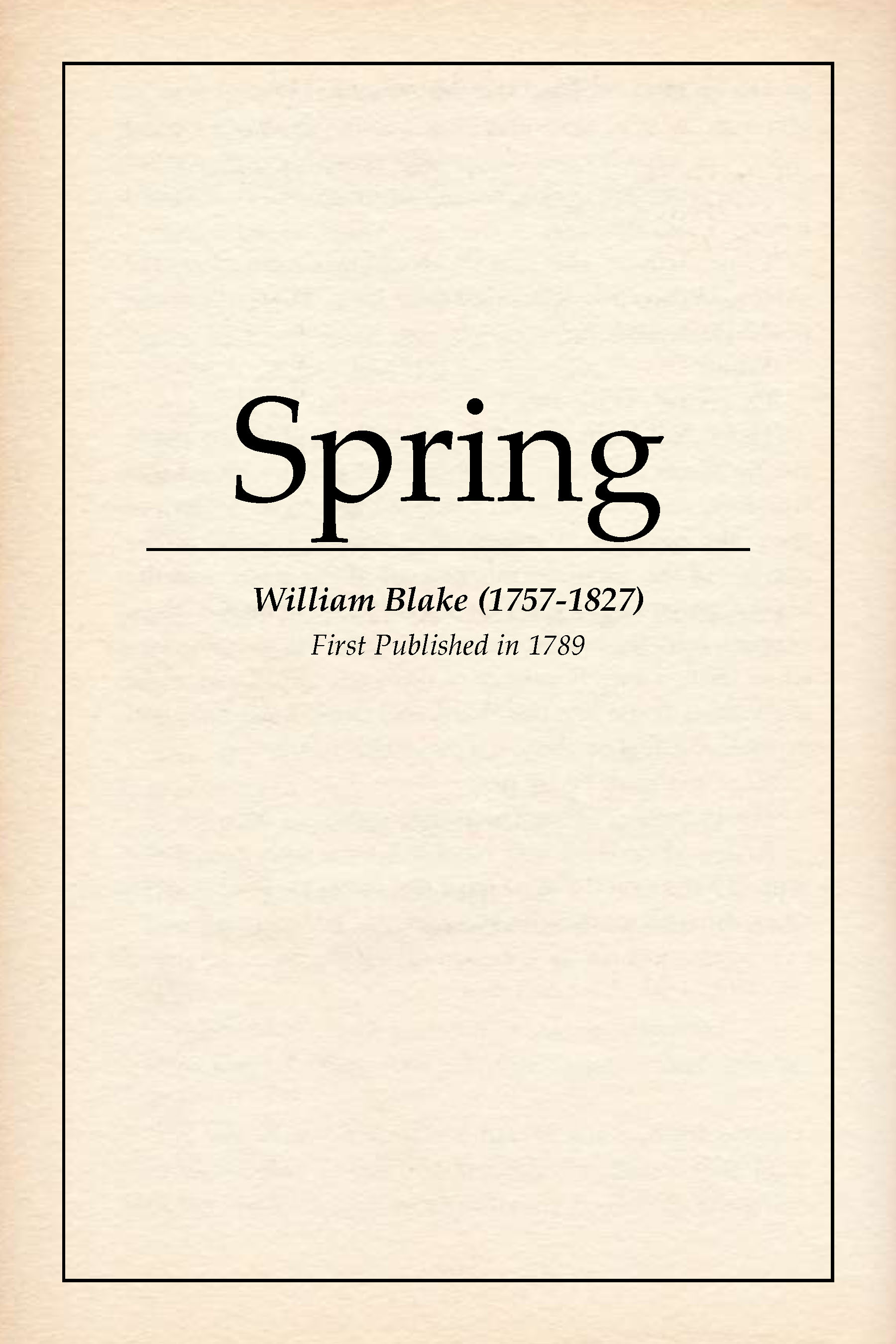 Spring book cover