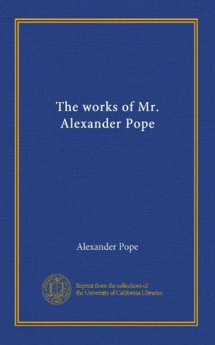 The works of Mr. Alexander Pope book cover