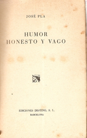 Humor honesto y vago book cover