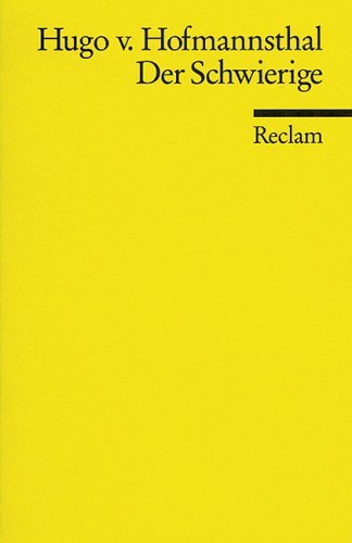 Der Schwierige. Lustspiel in drei Akten. (Lernmaterialien) book cover