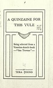 A Quinzaine For This Yule; Being Selected From A Venetian Sketch Book "San Trovaso." book cover