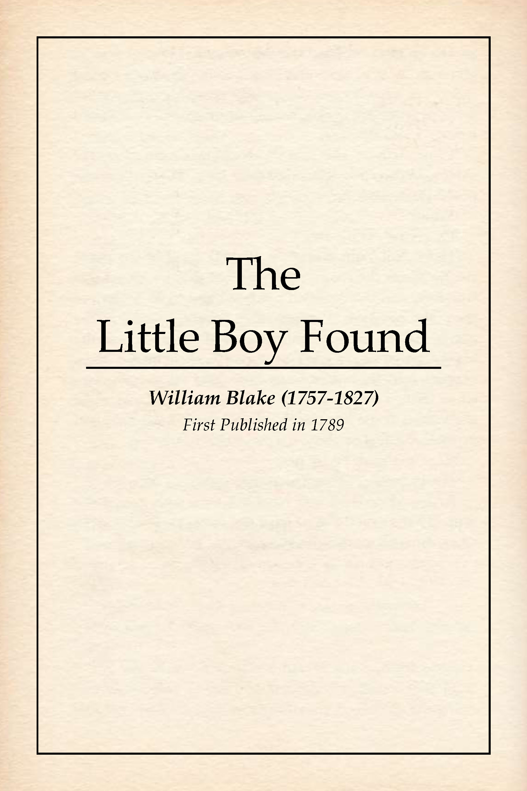 The Little Boy Found book cover