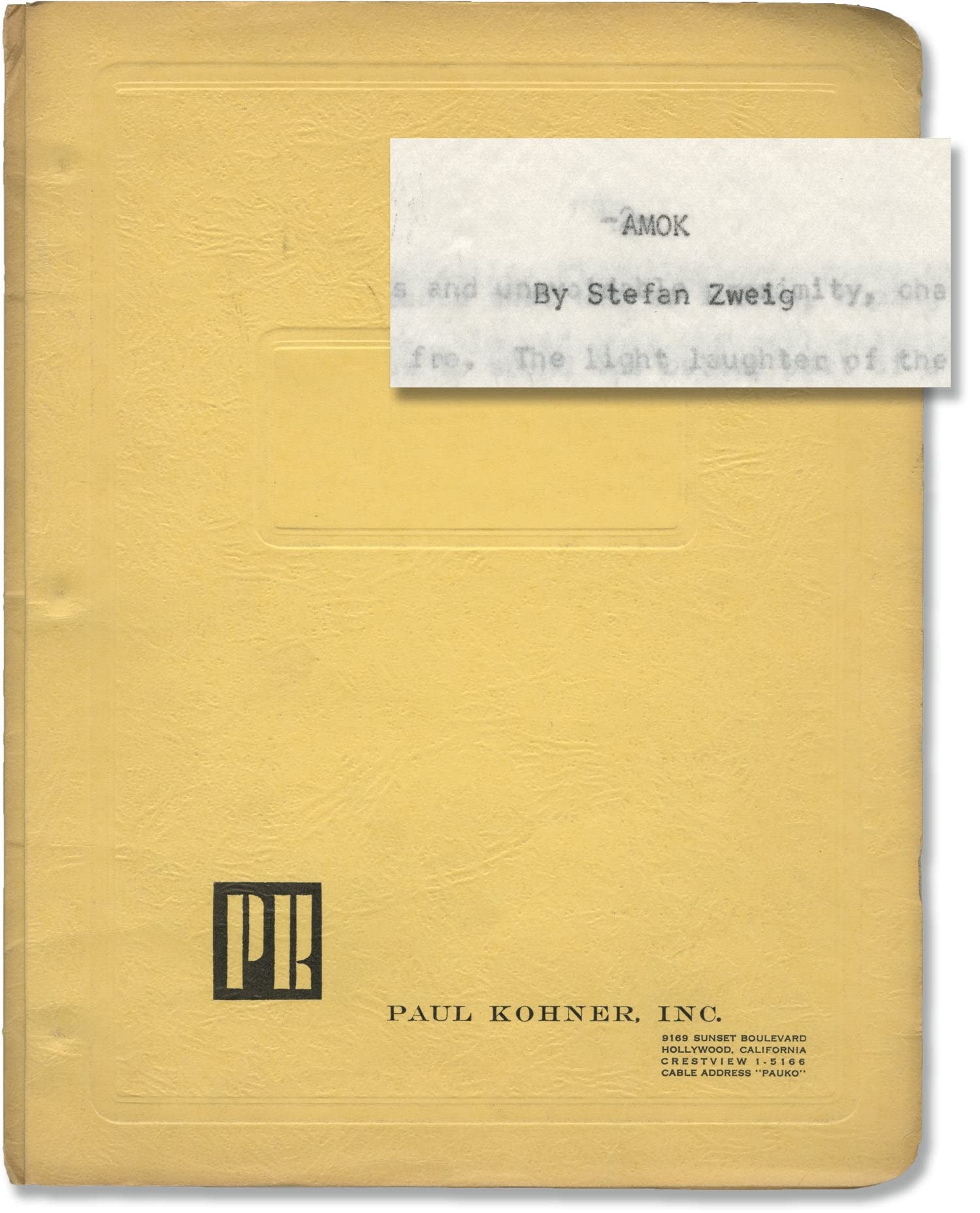 Amok [Film adaptation] book cover