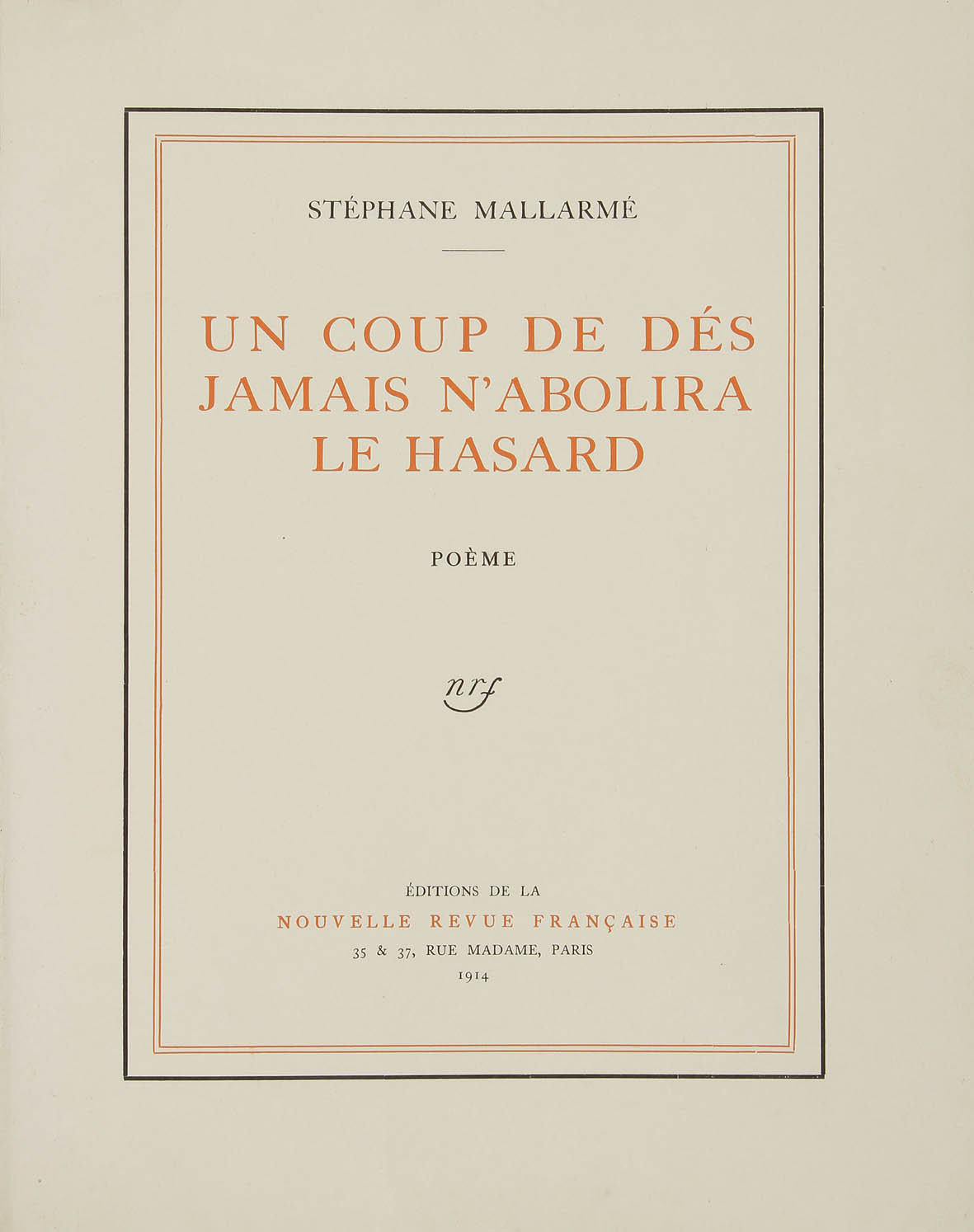 Un coup de dés jamais n'abolira le hasard book cover