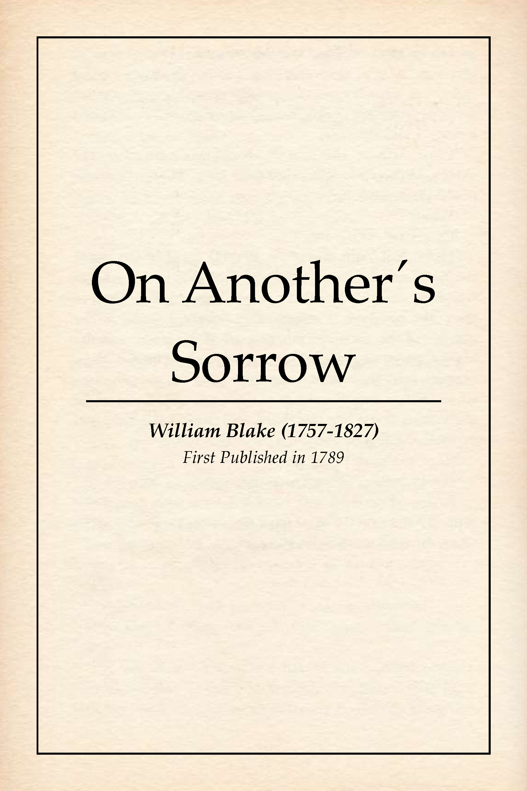 On Another's Sorrow book cover