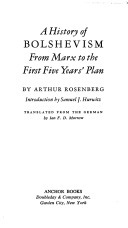 History of Bolshevism from Marx to the First Five Years' Plan book cover