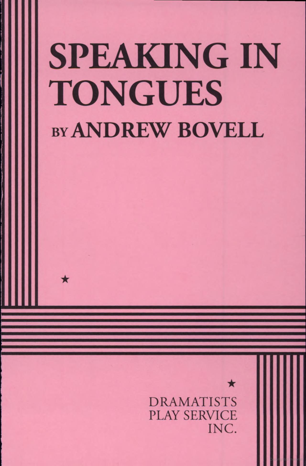 Speaking in Tongues book cover