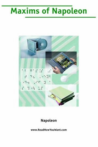 Maxims of Napoleon book cover