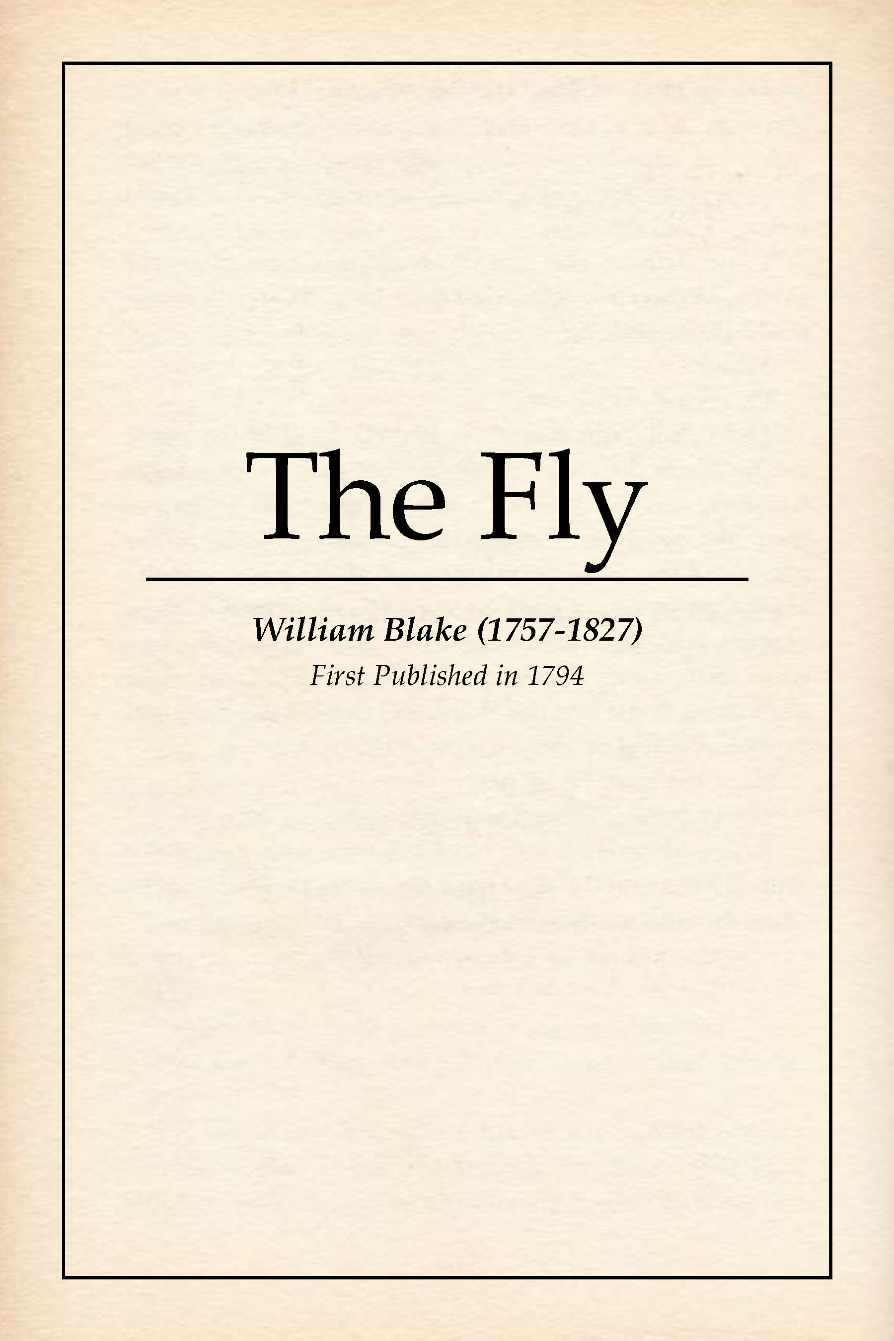 The fly; book cover