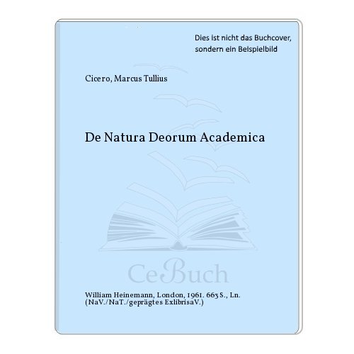 De Natura Deorum Academica book cover