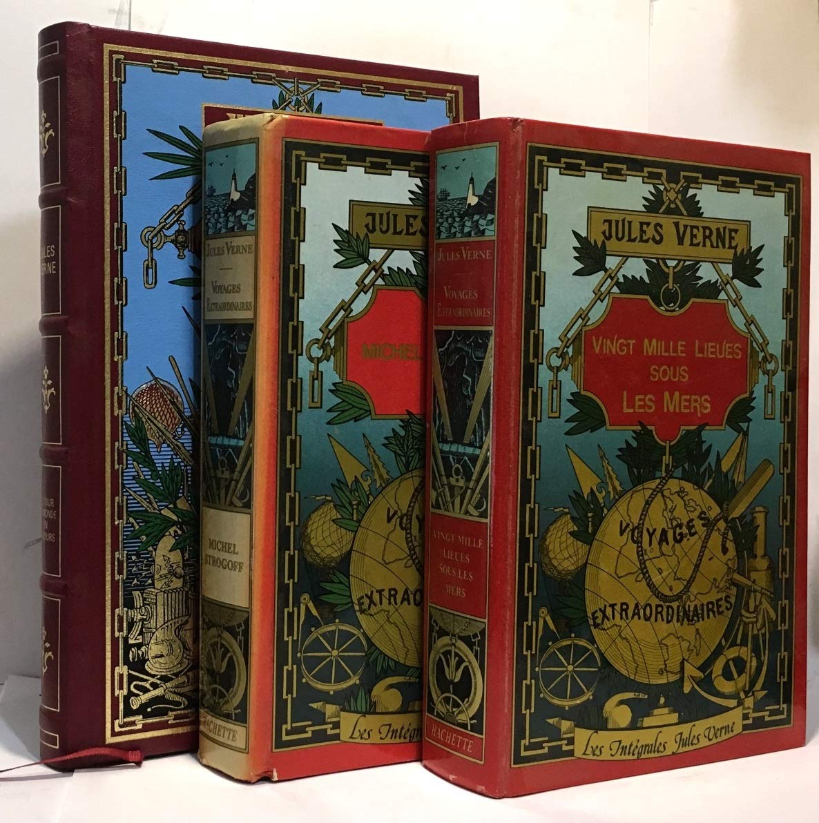 Le tour du monde en 80 jours + Ving mille lieues sous les mers + Michel Strogoff ---- 3 livres book cover