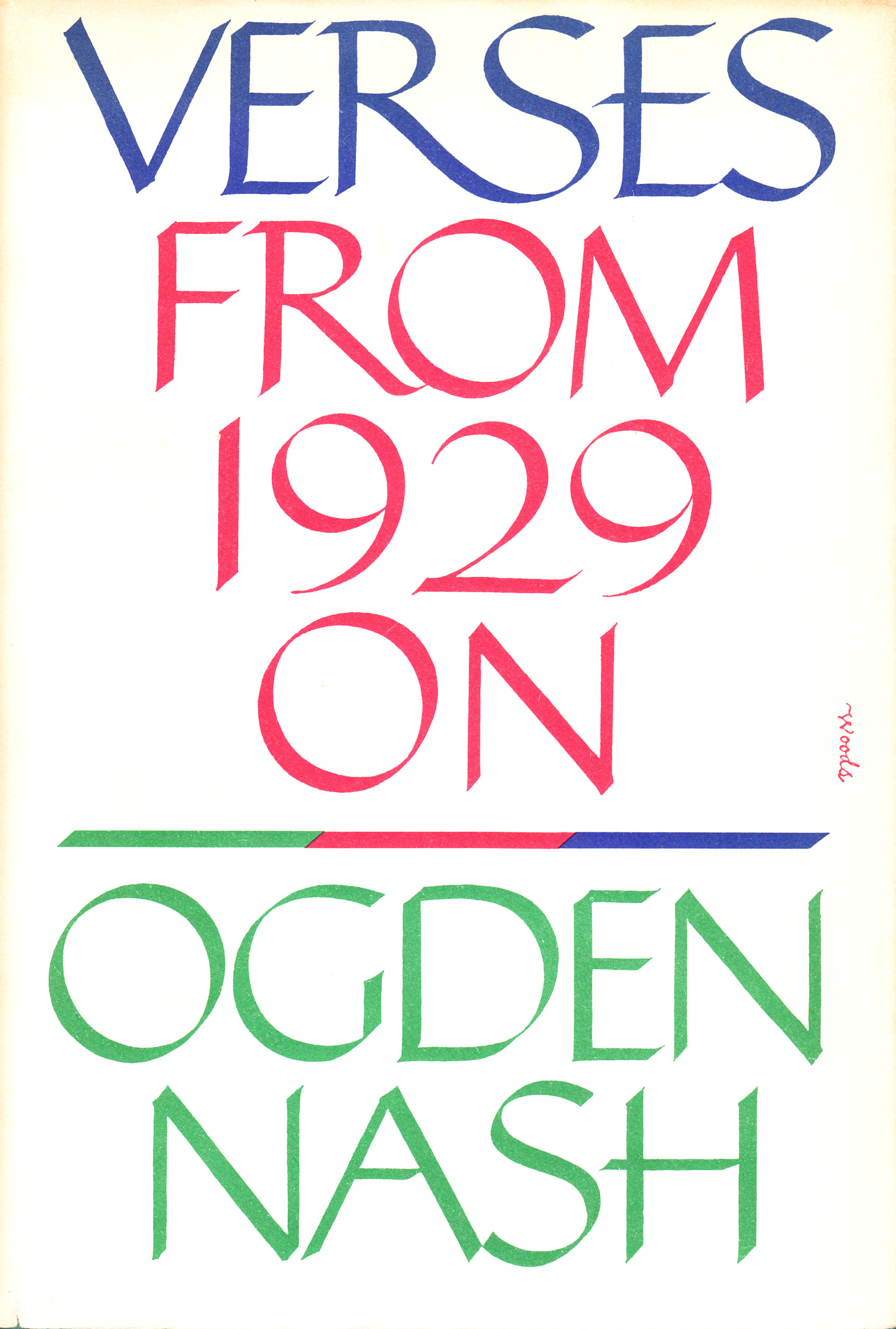 Verses from 1929 on book cover