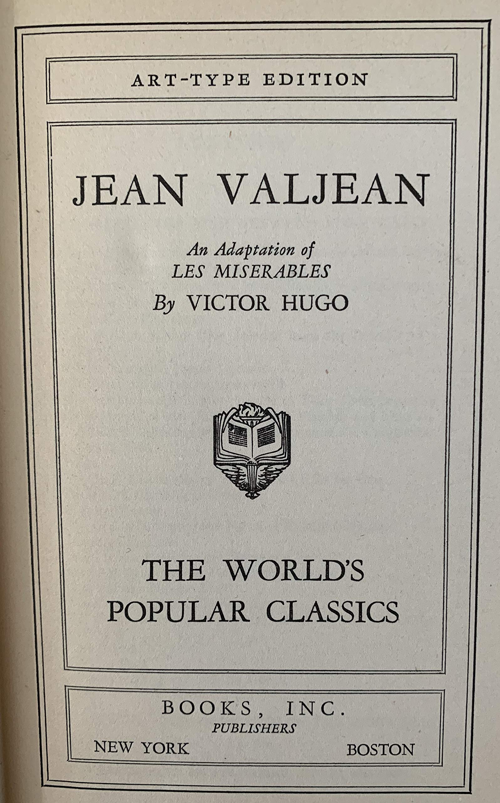 Jean Valjean book cover