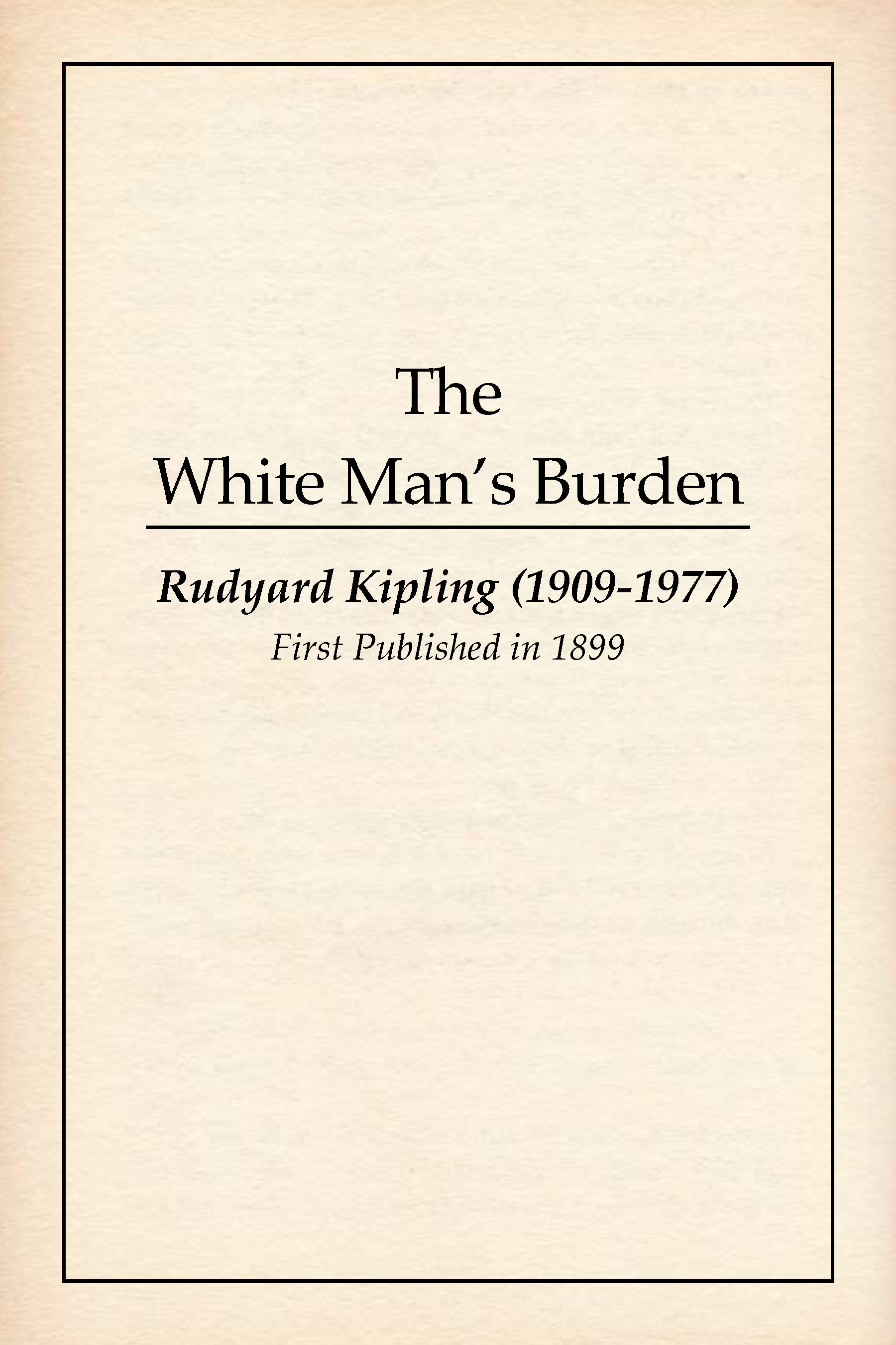The White Man's Burden book cover