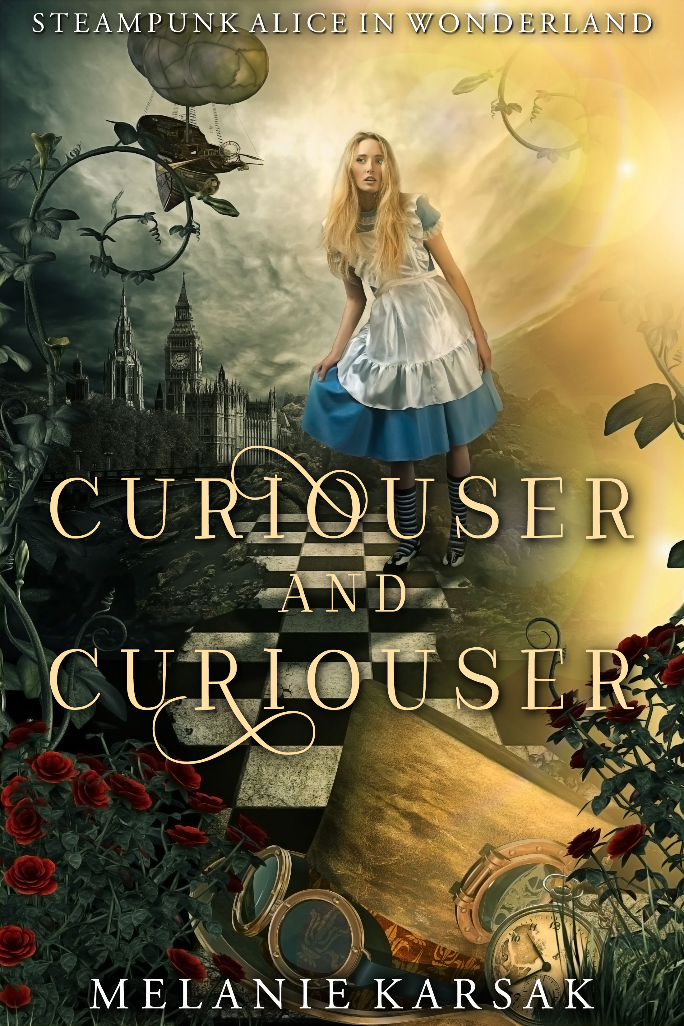 Steampunk Alice in Wonderland book cover 1