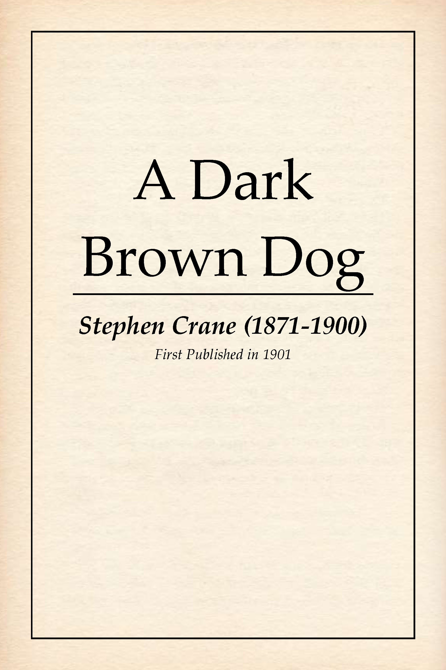 A Dark Brown Dog book cover