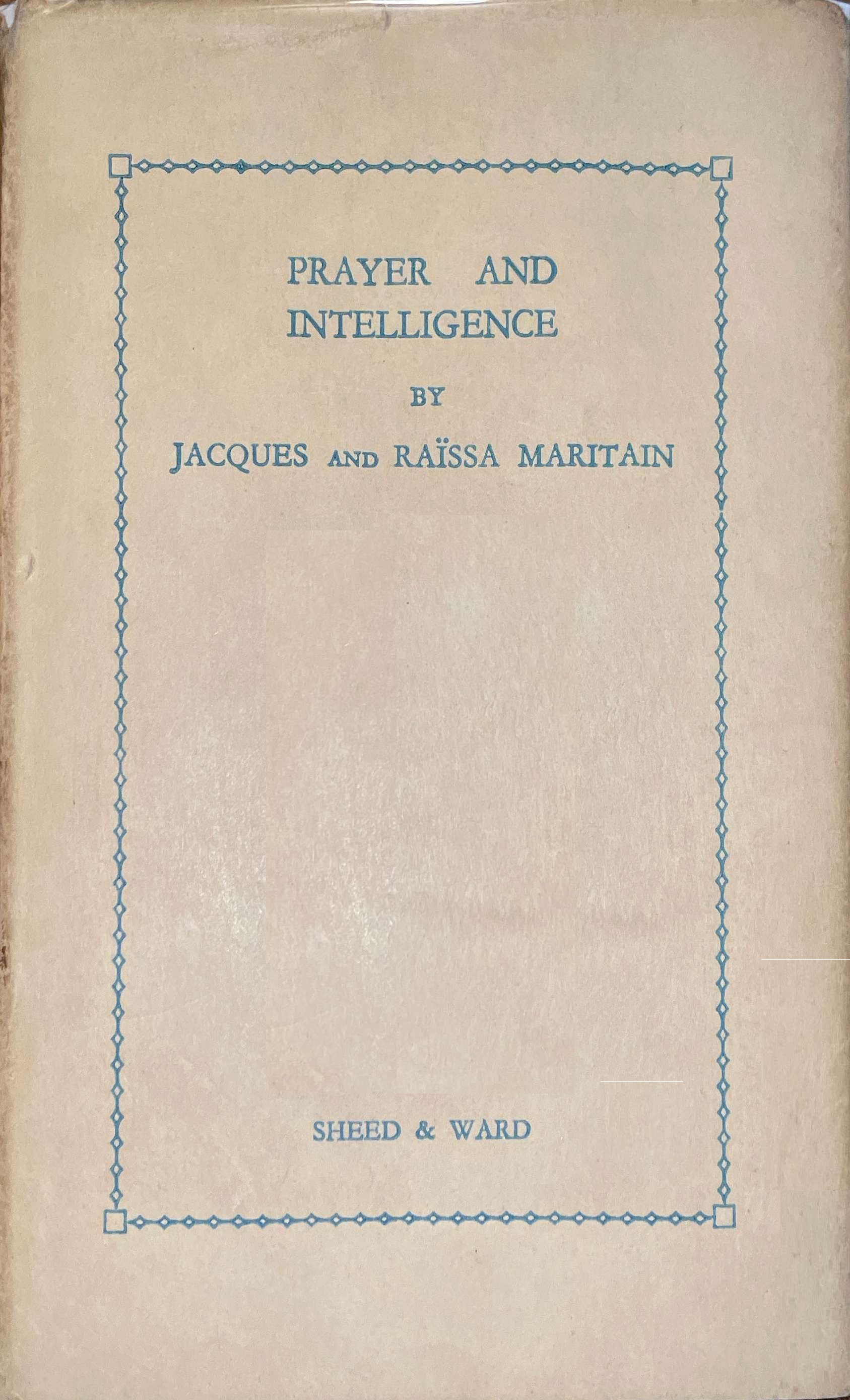 Prayer and Intelligence book cover