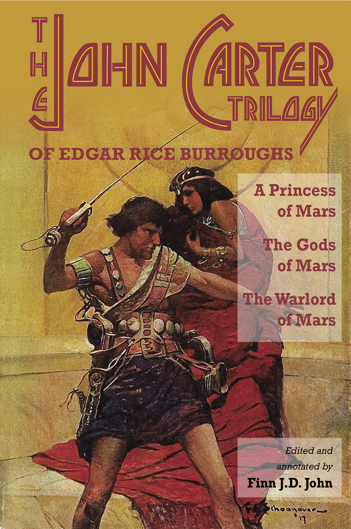 The John Carter Trilogy of Edgar Rice Burroughs book cover