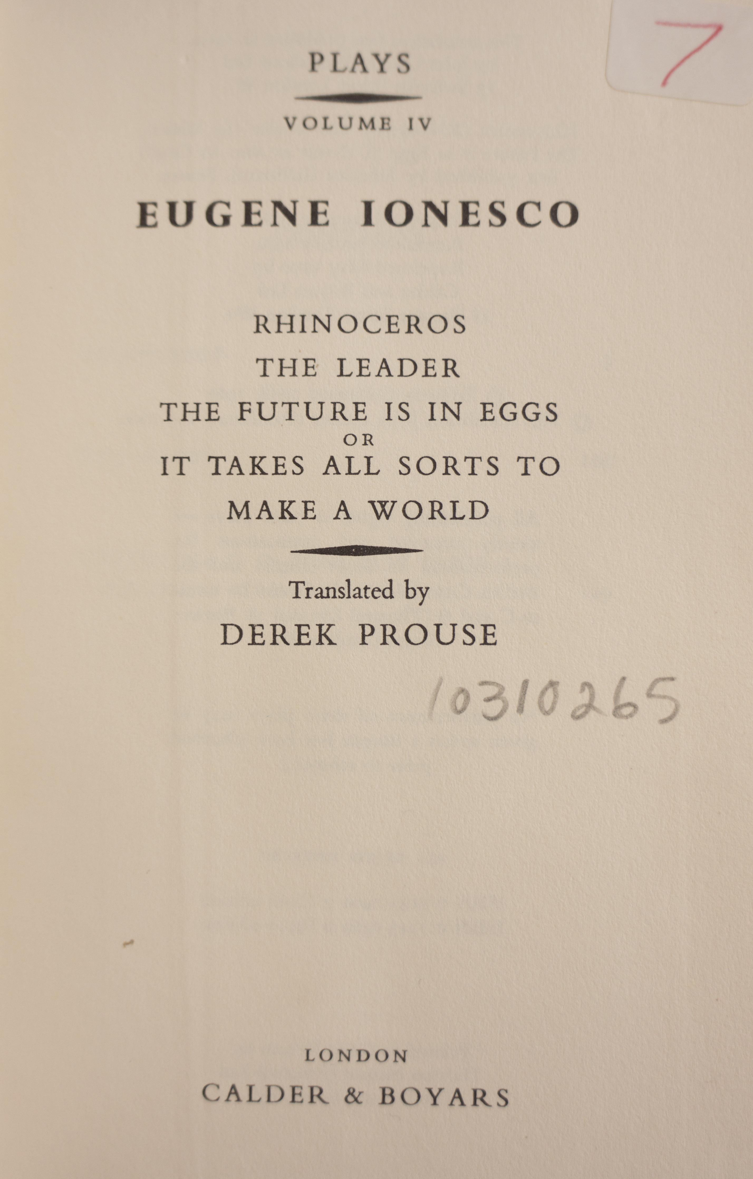 Plays book cover