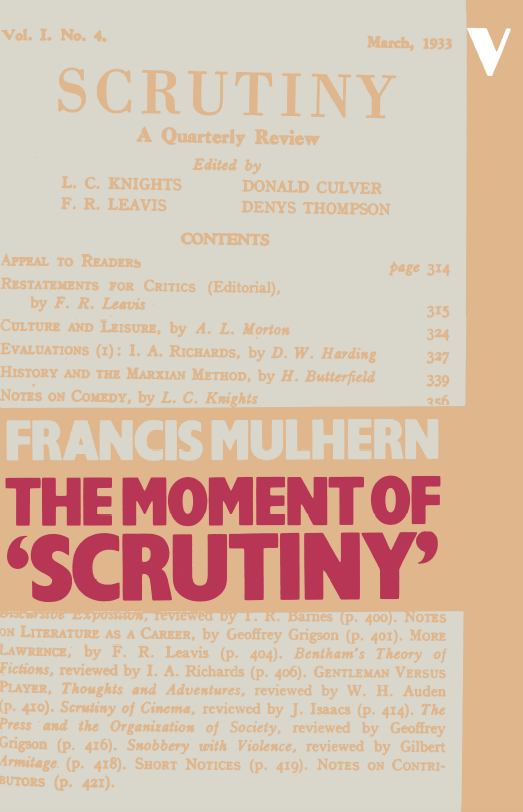 The Moment of "Scrutiny" book cover