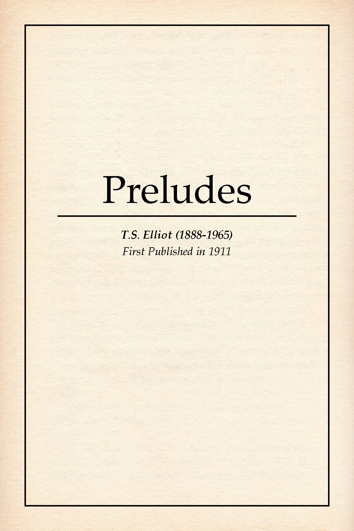 Preludes book cover