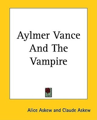 Aylmer Vance book cover 1