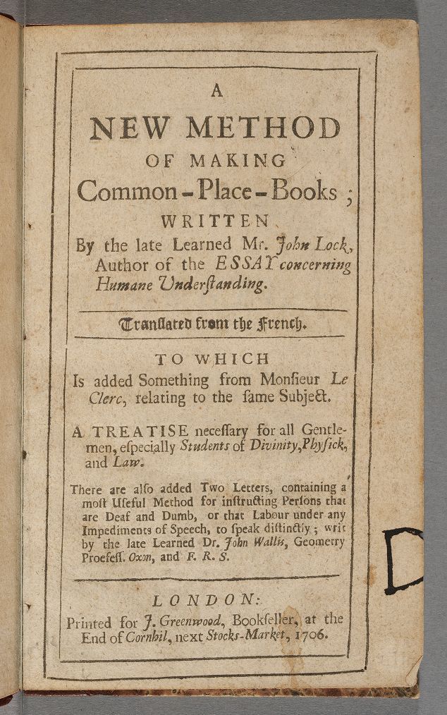 A New Method of Making Common-Place-Books book cover