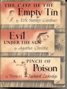 Detective Book Club - The Case of the Empty Tin by Erle Stanley Gardner, Evil Under the Sun by Agatha Christie, A Pinch of Poison by Frances & Richard Lockridge book cover