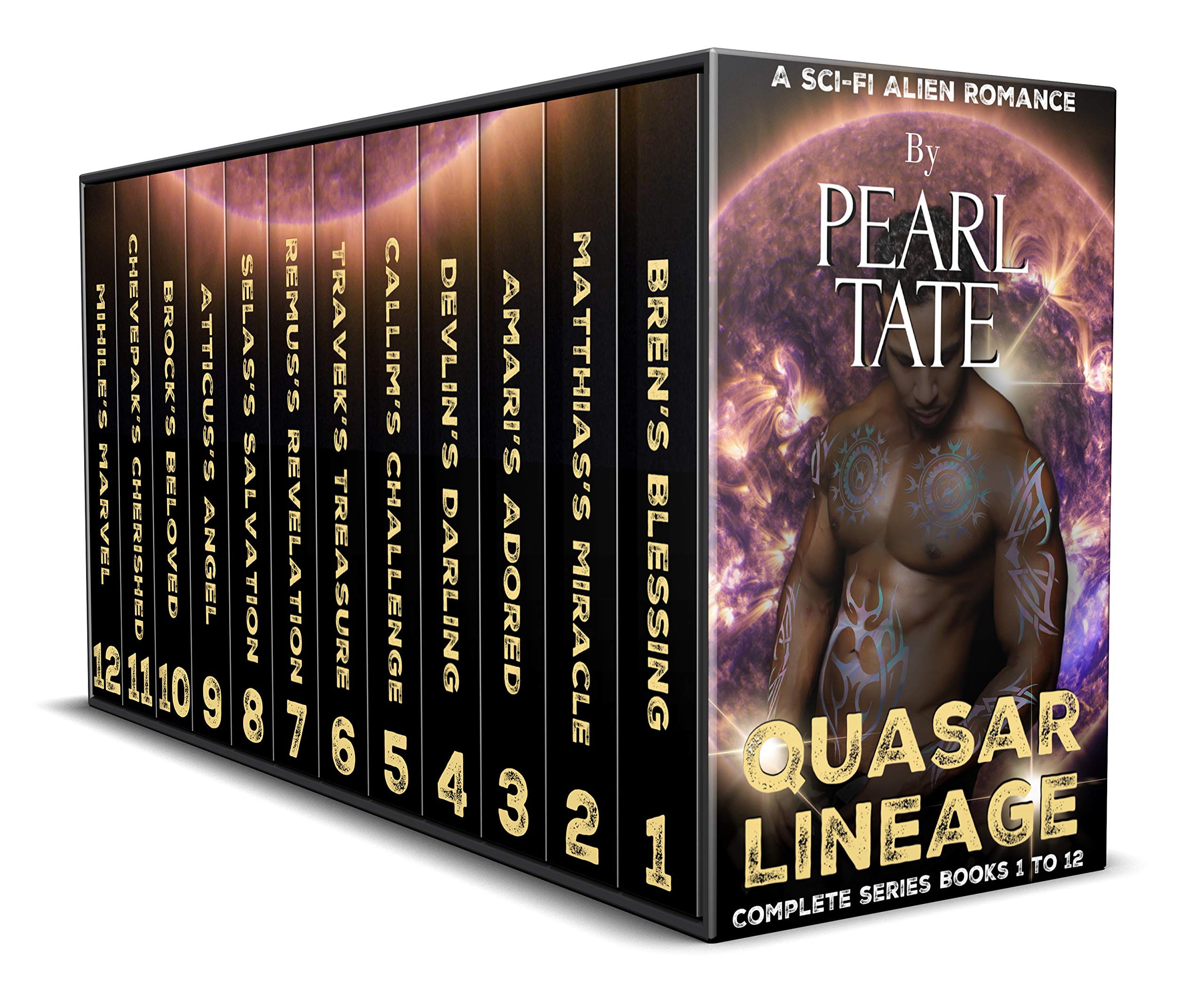 Sci-Fi Alien Abduction Romance Boxed Set - The Quasar Lineage Complete Series Books 1 to 12 book cover