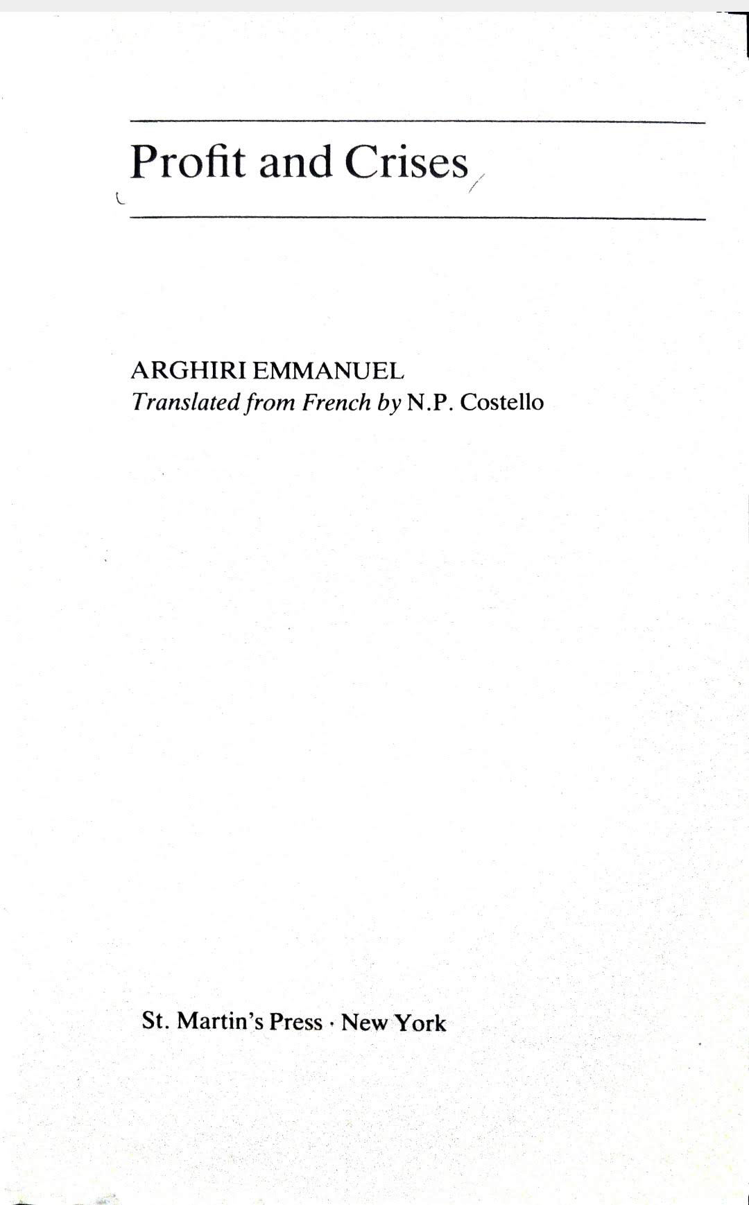 Profit and Crises book cover