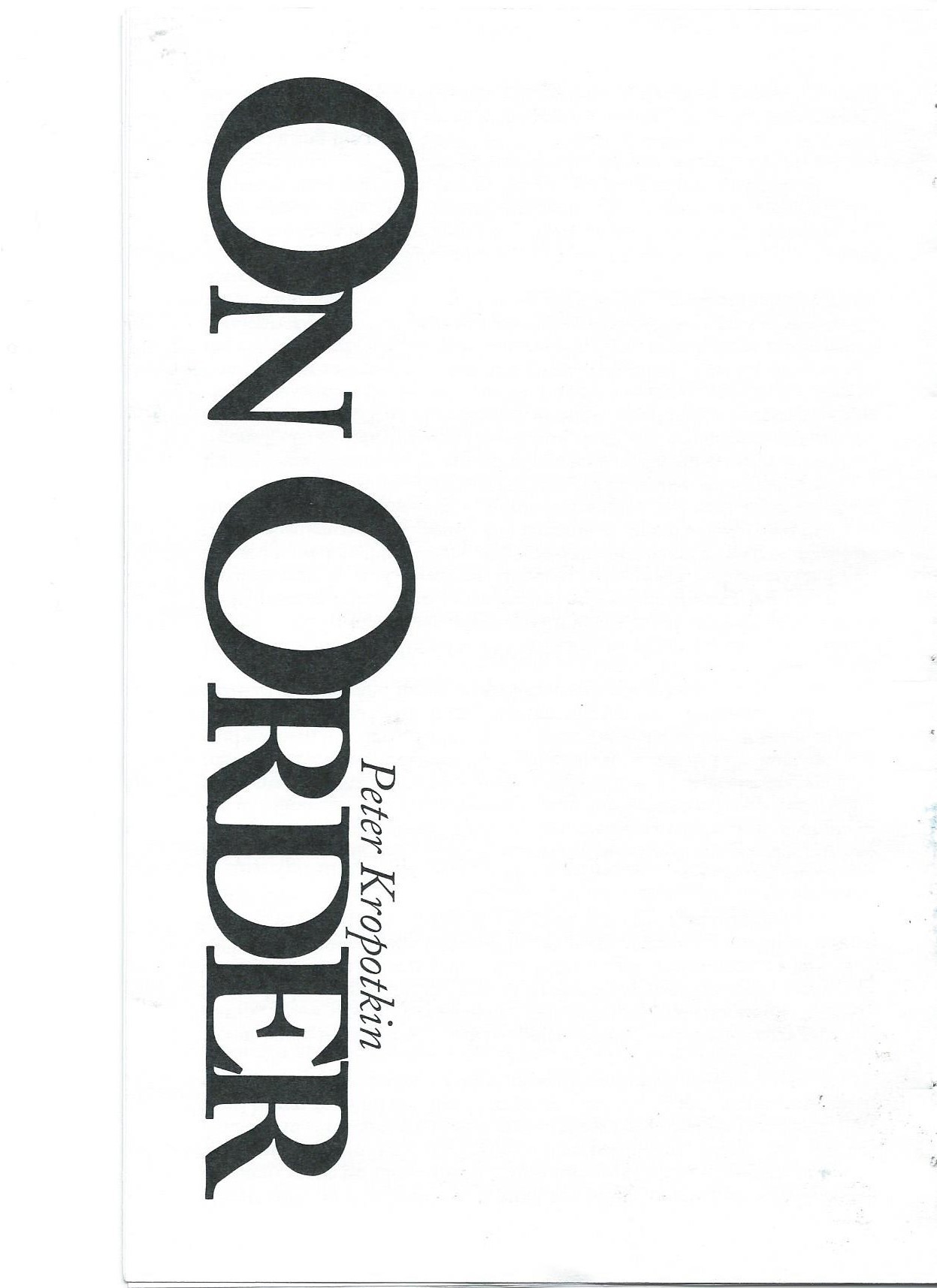 On Order book cover