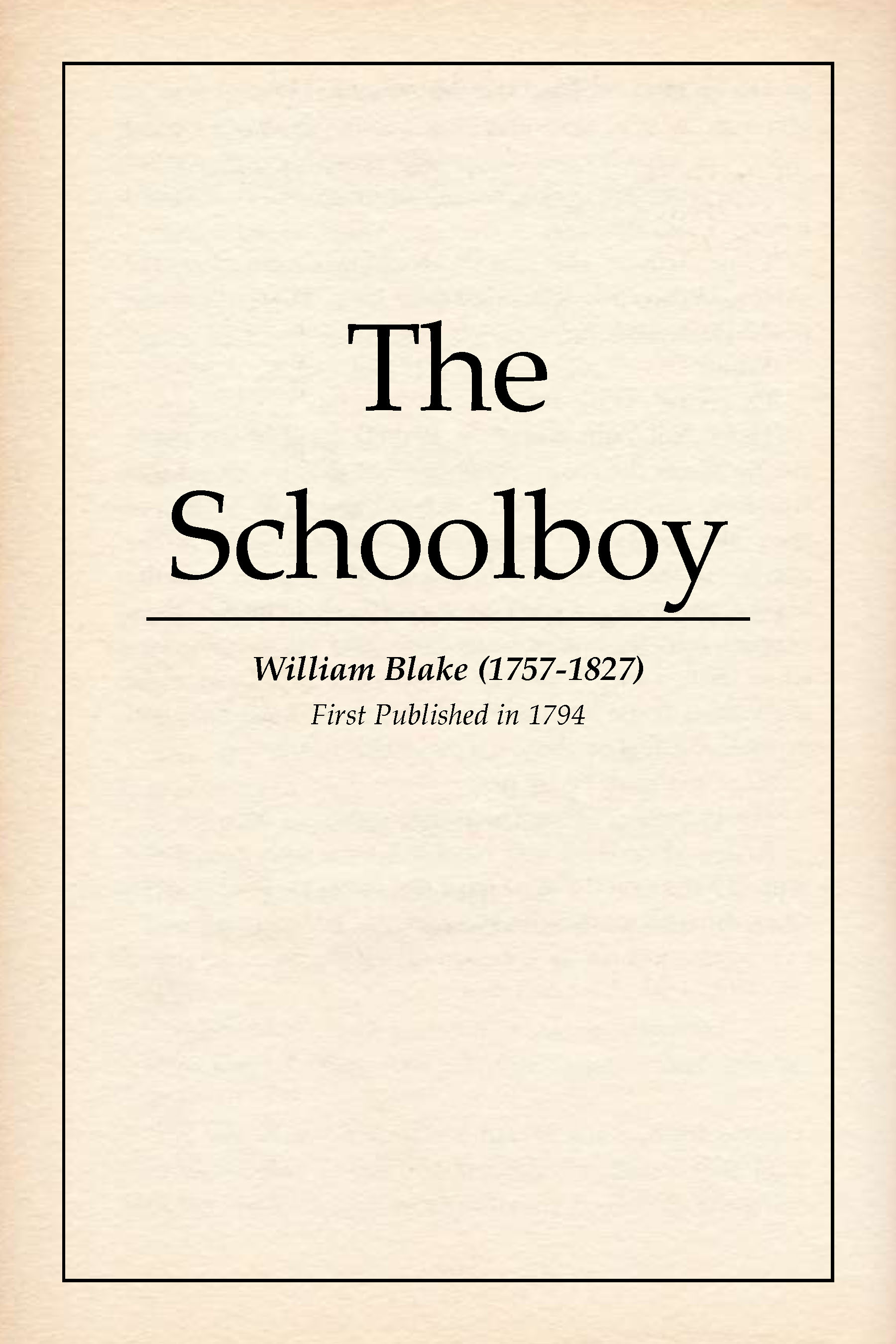 The Schoolboy book cover