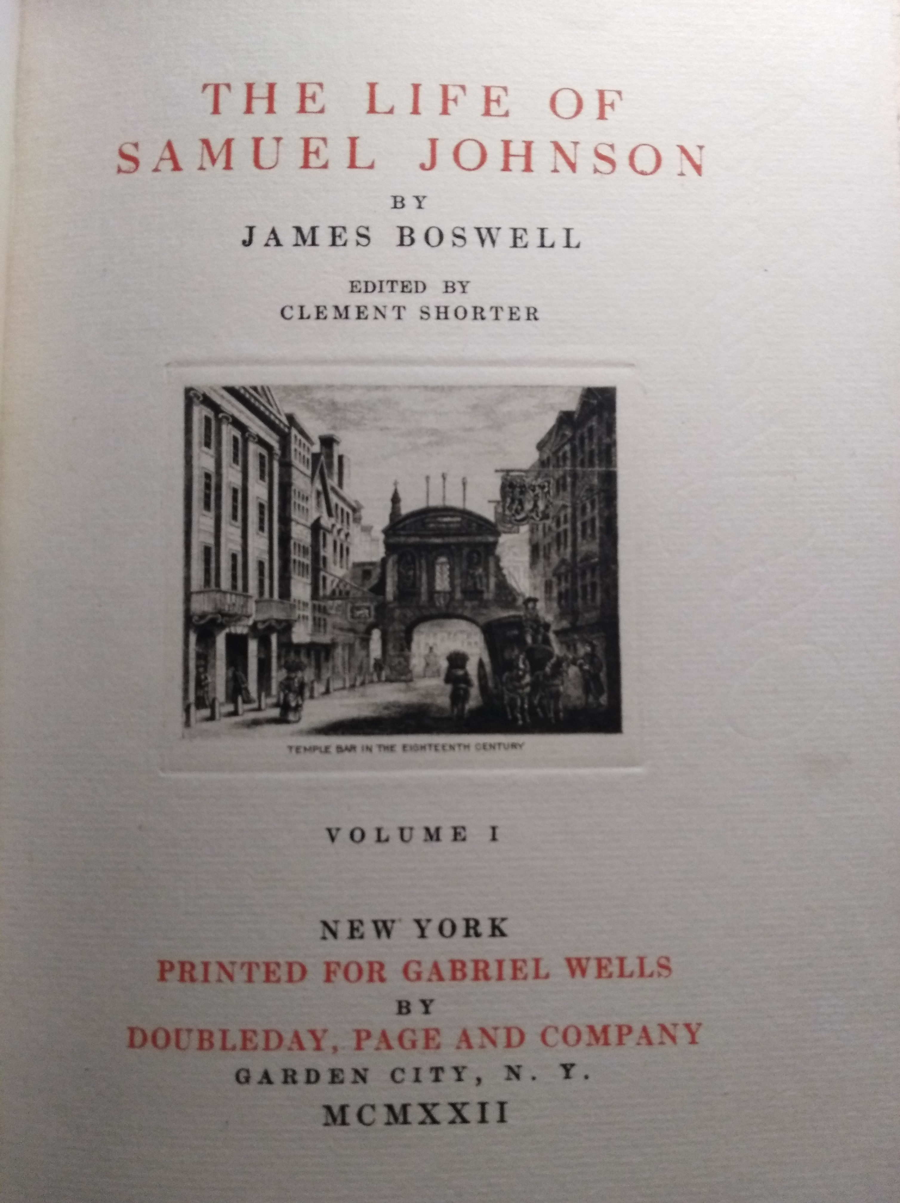 The Life of Samuel Johnson, Being Part 1 of the Temple Bar Edition book cover