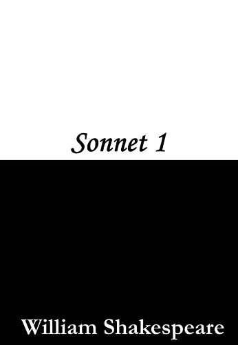 Sonnet 1 book cover