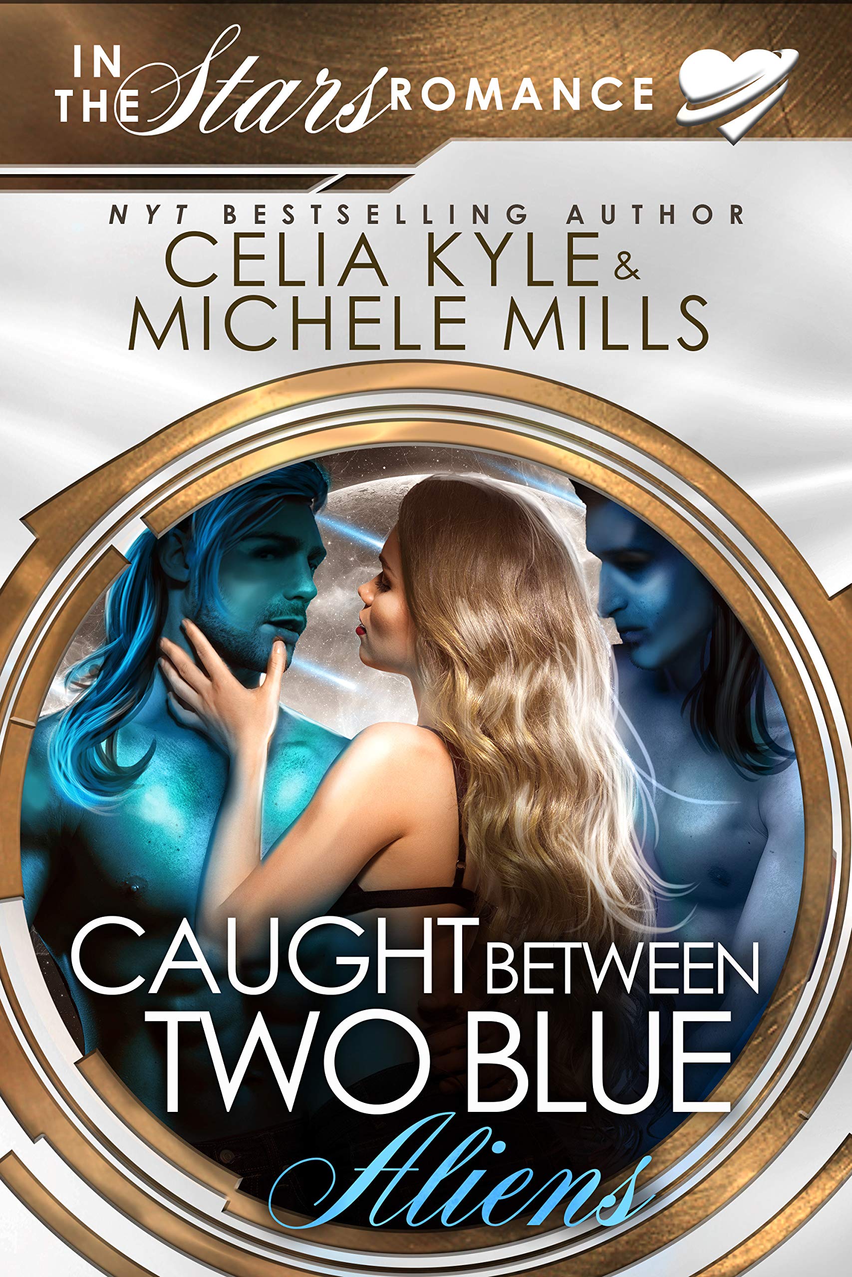 Caught Between Two Blue Aliens book cover