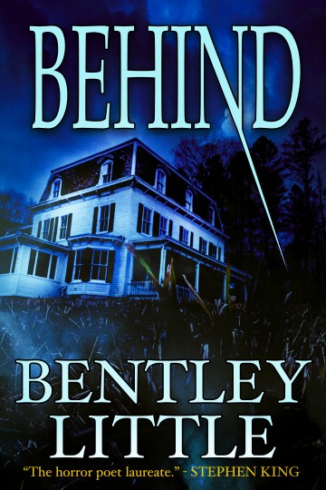 Behind book cover