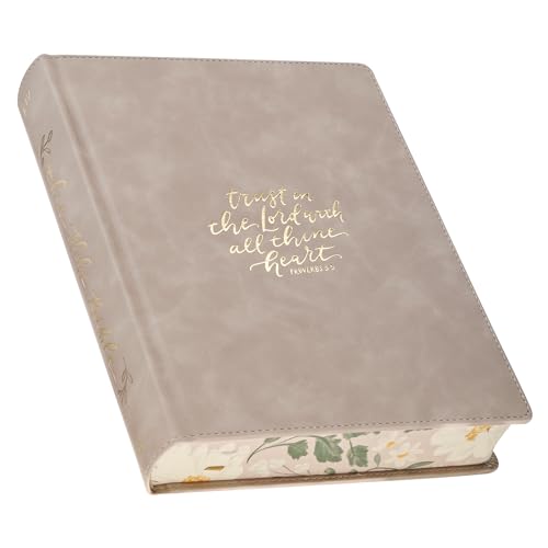 KJV Holy Bible, Large Print Note-taking Bible, Vegan Leather Hardcover - King James Version. Pink Trust in the Lord Prov 3 book cover
