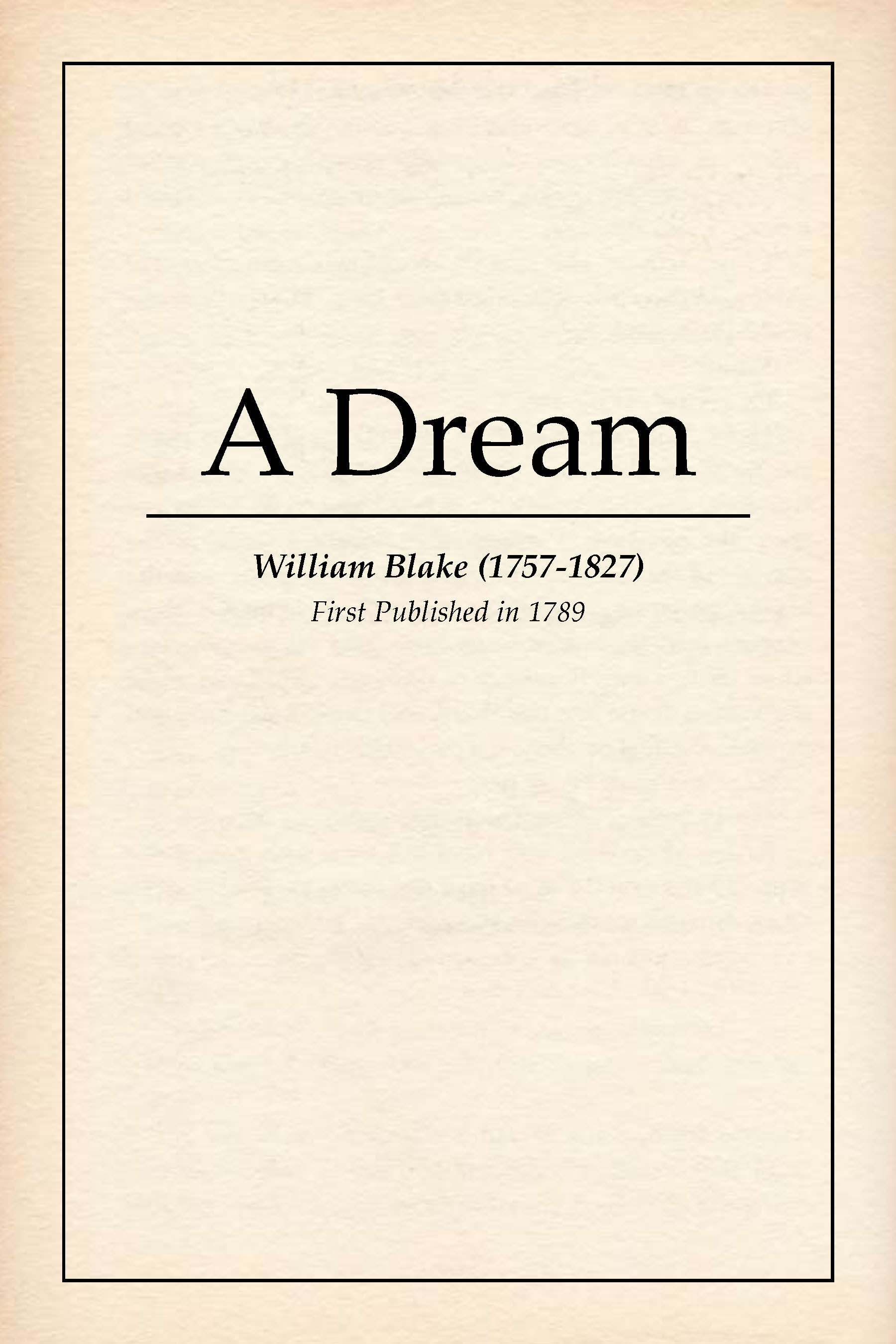 A Dream book cover