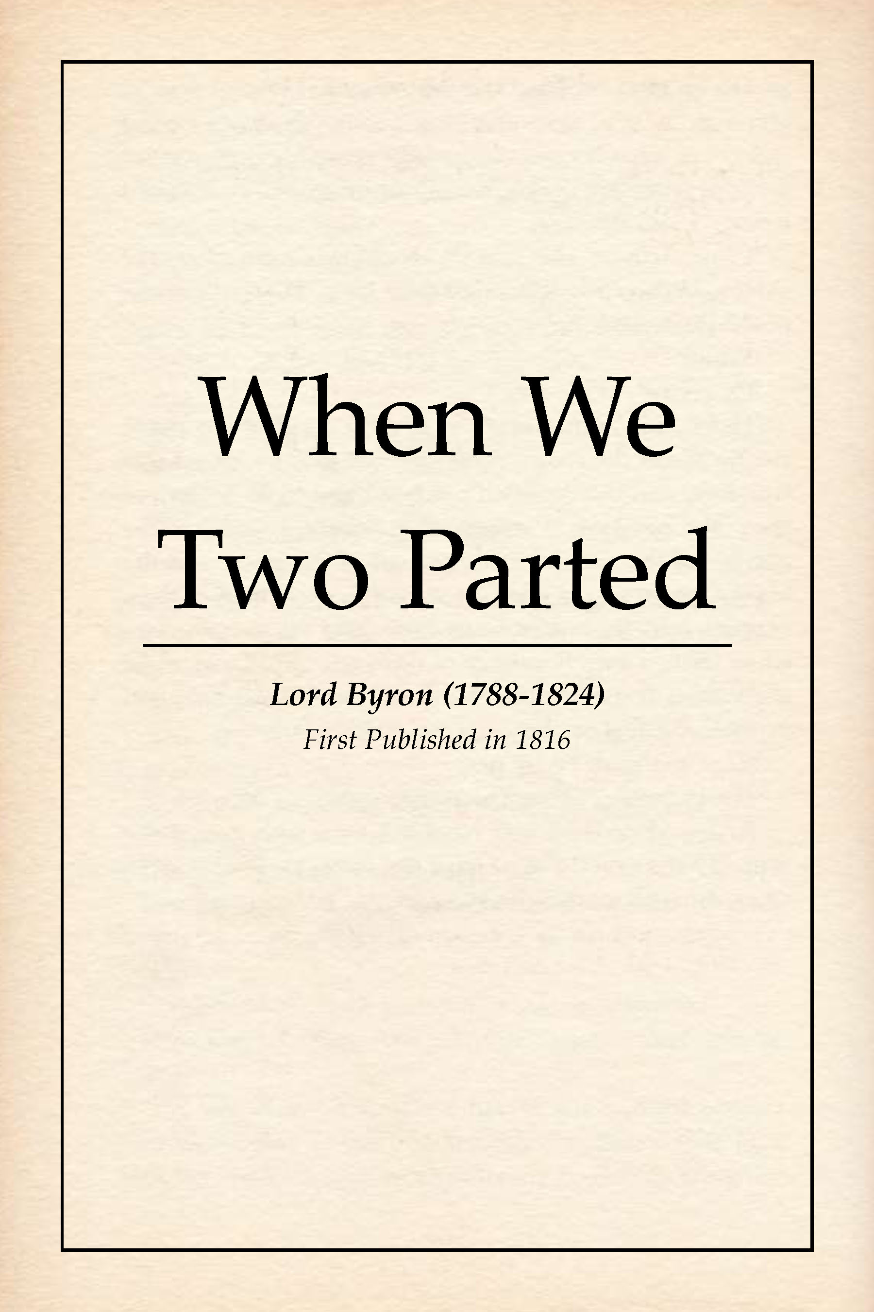 When We Two Parted book cover