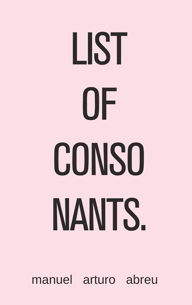 List Of Consonants book cover