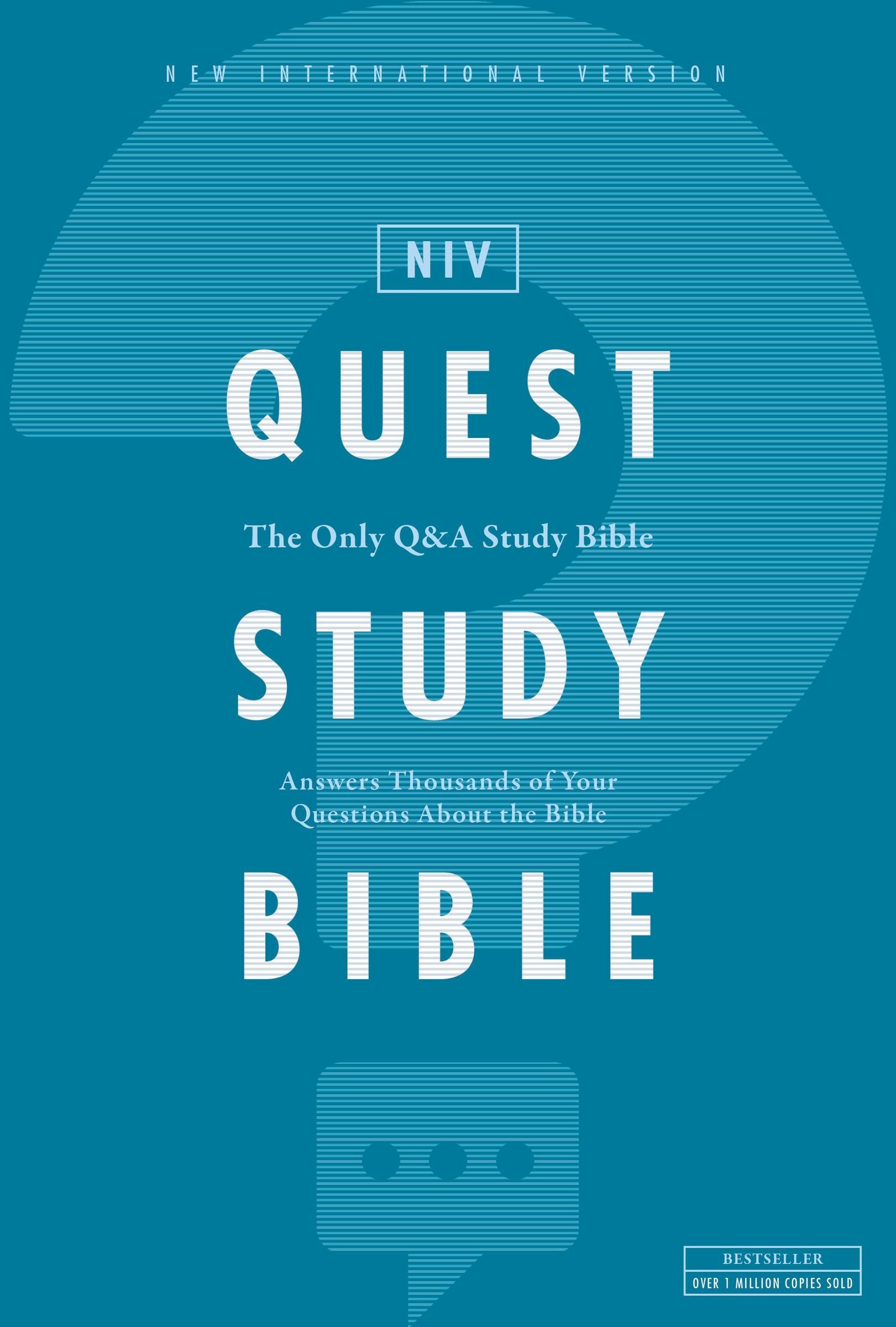 NIV, Quest Study Bible, Hardcover, Blue, Comfort Print book cover
