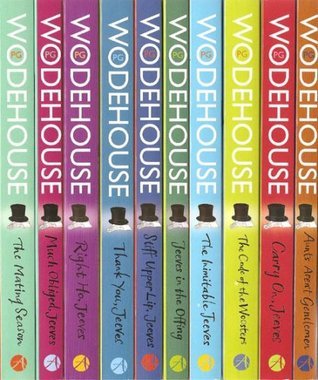 P G Wodehouse Collection - 10 Books - Jeeves in the Offing, Stiff Upper Lip Jeeves, Mating Season, Code of the Woosters, Carry on Jeeves, Much Obliged Jeeves, Aunts Aren't Gentlemen, Right Ho, Jeeves, Thank You Jeeves, Inimitable Jeeves book cover
